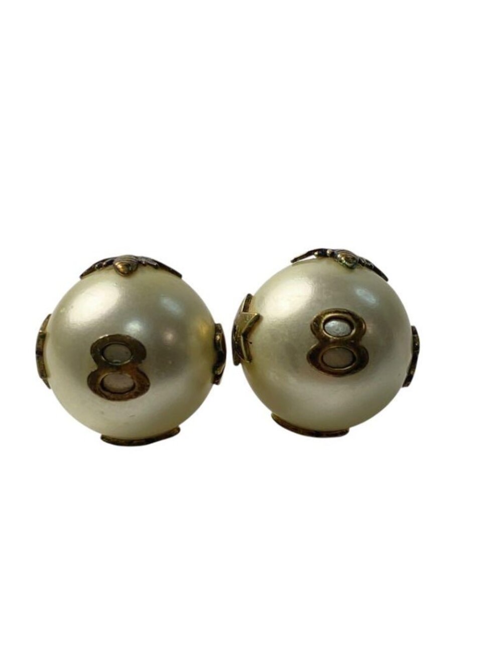 Dior Tribal Earrings Faux Pearl Bee Logo - Picture 5 of 10